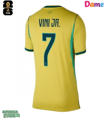 Brasilien Vinicius Junior #7 Replika Hjemmebanetrøje Dame VM 2026 Kortærmet